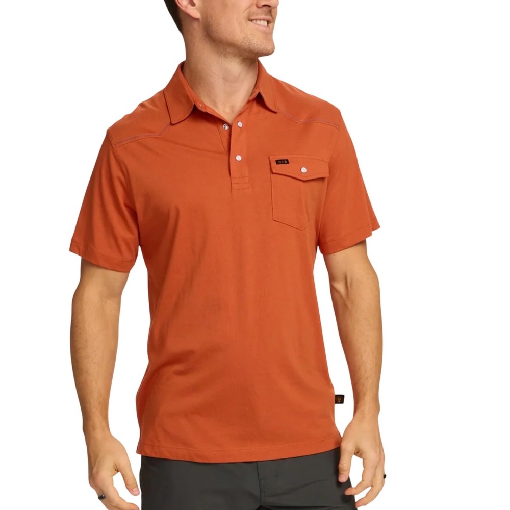 Howler Brothers Ranchero Polo Men L Oxidized Clay Pearl Snap Western Cowboy